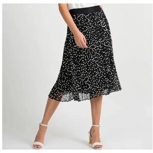 Torrid Black White Polka Dot Pleated‎ Midi Skirt Plus Size Career Party SZ 26